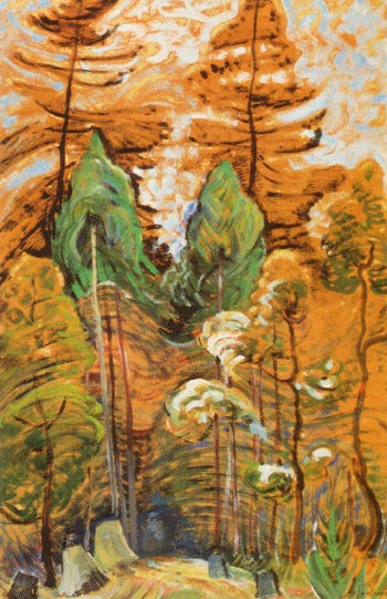 B C Trees 1934 - Emily Carr reproduction oil painting