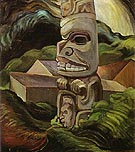 A Skidegate Beaver Pole 1941 - Emily Carr reproduction oil painting
