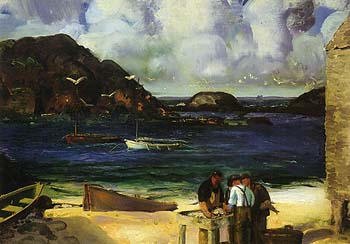 Harbor at Monhegan 1913 - George Bellows reproduction oil painting