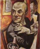 Self Portrait with Champagne Glass 1919 - Max Beckman