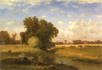 Hackensack Meadows Sunset 1859 - George Inness reproduction oil painting