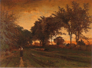 Evening Landscape 1862 - George Inness reproduction oil painting