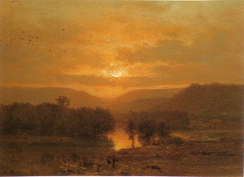 Sunset 1860 - George Inness reproduction oil painting