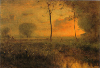 Sunset at Montclair 1892 - George Inness reproduction oil painting