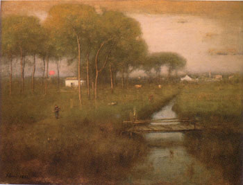 Early Moonrise Tarpon Springs 1892 - George Inness reproduction oil painting