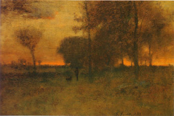 Sunset Glow 1883 - George Inness reproduction oil painting