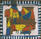 Figures Animals and Little Boat 1948 - Karel Appel