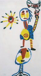 Children Playing 1950 - Karel Appel reproduction oil painting