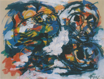 Composition 1957 - Karel Appel reproduction oil painting