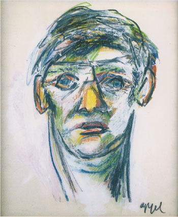 Portrait of Herman Krikhaar 1968 - Karel Appel reproduction oil painting