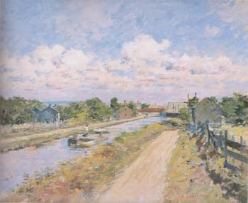 On The Canal 1893 - Theodore Robinson reproduction oil painting