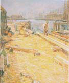 The Sparyard Inner Harbor Gloucester 1895 - Childe Hassam reproduction oil painting