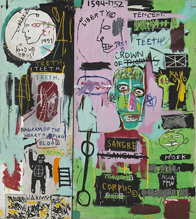 In Italian 1983 - Jean-Michel-Basquiat reproduction oil painting