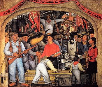 Distribution of the Arms 1928 - Diego Rivera reproduction oil painting