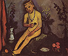 Woman with Flowers 1907 - Paula Modersohn-Becker reproduction oil painting