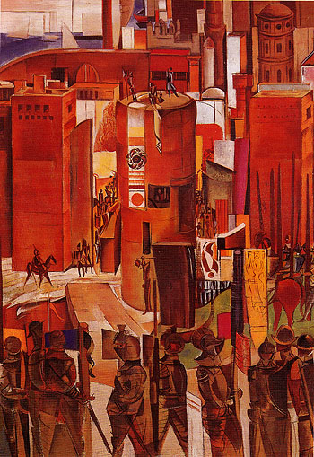 The Surrender of Barcelona c1934 - Percy Wyndham Lewis reproduction oil painting