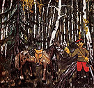 Soldier in a Wood The Smoker 1911 - Mikhail Larionov reproduction oil painting