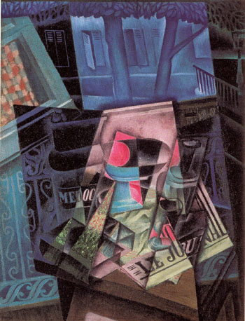 Still Life before an Open Window The Place Ravignon 1915 - Juan Gris reproduction oil painting