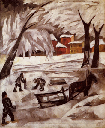 The Ice Cutters 1911 - Natalia Gontcharova reproduction oil painting