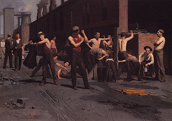 The Ironworkers Noontime 1880 - Thomas Anshutz reproduction oil painting