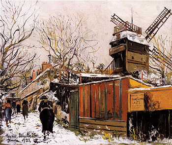 The Moulin de la Galette in Snow 1923 - Maurice Utrillo reproduction oil painting