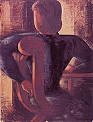 Rear View of a Woman Sitting at the Table 1936 - Oskar Schlemmer reproduction oil painting