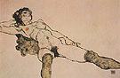 Recumbent Female Nude with Legs Apart 1914 - Egon Scheile reproduction oil painting