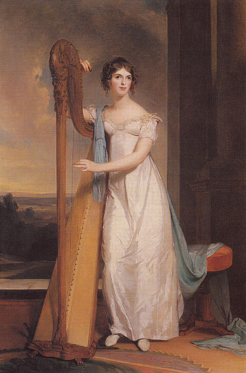 Lady with a Harp Eliza Ridgely 1818 - Thomas Sully reproduction oil painting