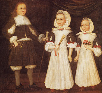 The Mason Children David Joanna and Abigail 1670 - The Painter Freake Gibbs reproduction oil painting