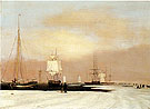 Boston Harbor 1835 - John Blunt reproduction oil painting