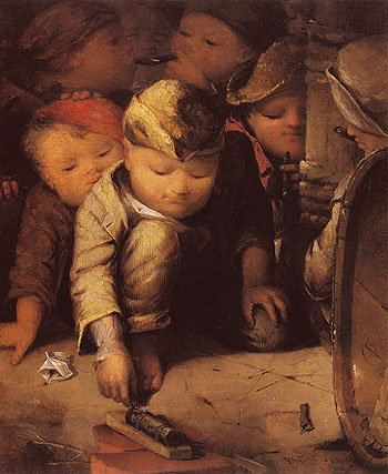 Street Urchins c1856 - David Gilmour Blythe reproduction oil painting