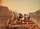 Raftsmen Playing Cards 1847 - George Caleb Bingham