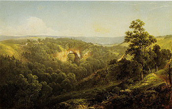 Natural Bridge Virginia 1860 - David Johnson reproduction oil painting