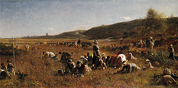 The Cranberry Harvest Island of Nantucket 1880 - Eastman Johnson reproduction oil painting