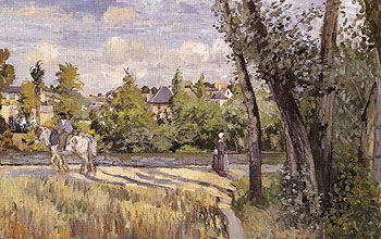 Sunlight on the Road Pontoise 1874 - Camille Pissarro reproduction oil painting