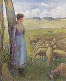 Shepherdess 1887 - Camille Pissarro reproduction oil painting