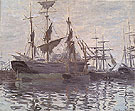 Ships in a Harbor c1873 - Claude Monet reproduction oil painting