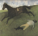 Fallen Jockey c1896 - Edgar Degas reproduction oil painting