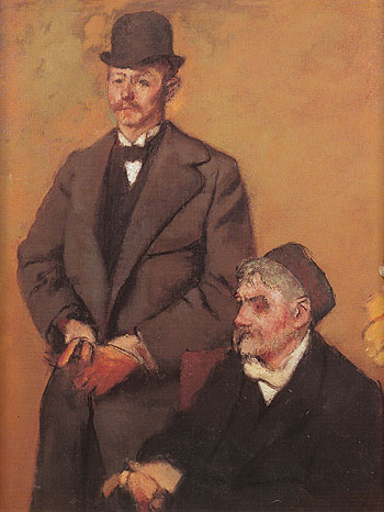Henri Rouart and His Son Alexis c1895 - Edgar Degas reproduction oil painting