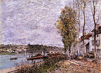 Overcast Day at Saint Mammes c1880 - Alfred Sisley reproduction oil painting