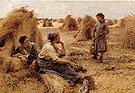 Wheatfield Noonday Rest 1890 - Leon Lhermitte reproduction oil painting