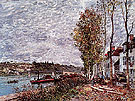 Saint Mammes Gray Weather c1880 - Alfred Sisley reproduction oil painting