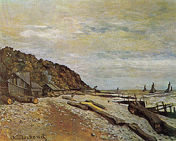 Beach at Honfleur 1864 - Claude Monet reproduction oil painting