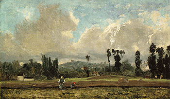 Field Outside Paris c1845 - Constant Troyon reproduction oil painting