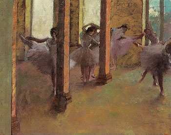 Dancers Practicing in the Foyer c1875 - Edgar Degas reproduction oil painting