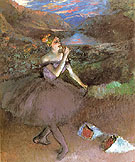 Dancer with Bouquets c1890 - Edgar Degas reproduction oil painting