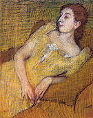 Seated Woman in a Yellow Dress c1890 - Edgar Degas reproduction oil painting