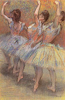 Three Dancers c1888 - Edgar Degas reproduction oil painting