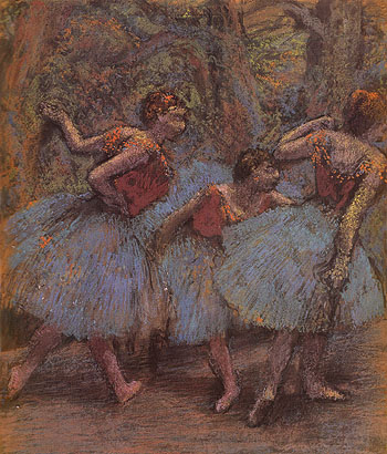 Three Dancers c1900 - Edgar Degas reproduction oil painting