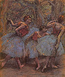 Three Dancers c1900 - Edgar Degas reproduction oil painting